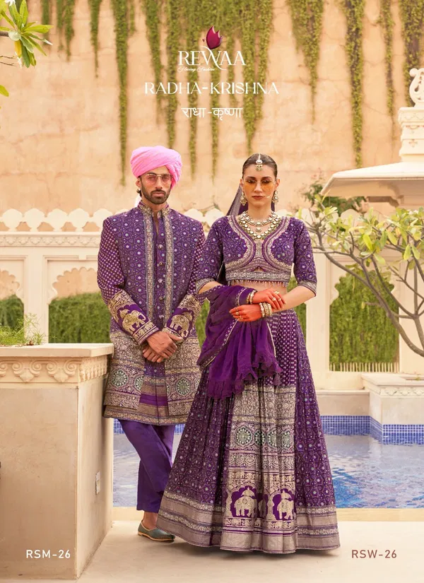 Radha-Krishna By Rewaa Designer Bride And Groom Couple Wedding Wear Clothing Wholesalers In Delhi